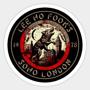 Lee Ho Fooks - Soho London - 1978 - Warren Zevon - Werewolves of London - Block Print Sticker